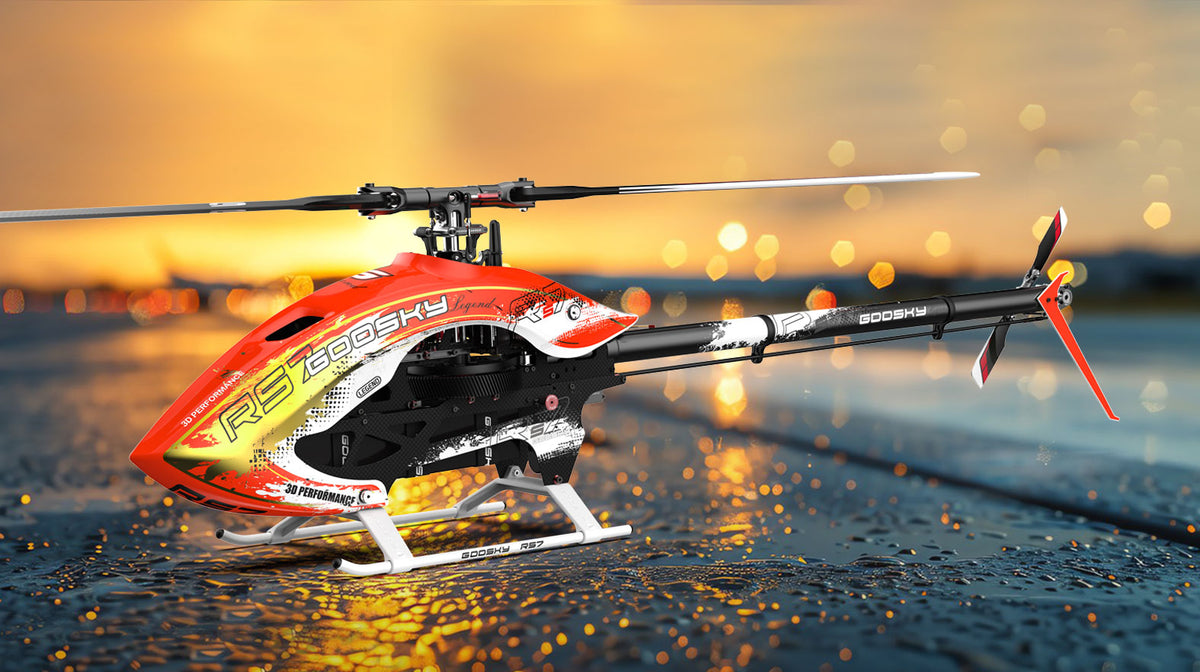 Goosky RS7 Ultra Orange 700 Kit, with Azure Main and Tail blades