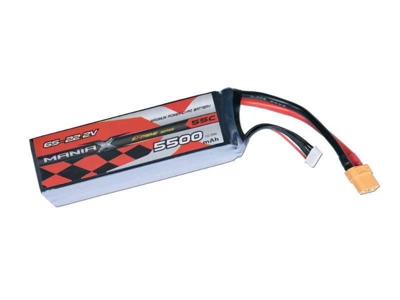 ManiaX 22.2V 5500mah 55C Lipo Pack: MX5500-6S-55