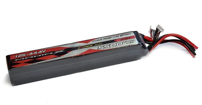 ManiaX 44.4V 5500mah 55C Lipo Battery Pack: MX5500-12S-55
