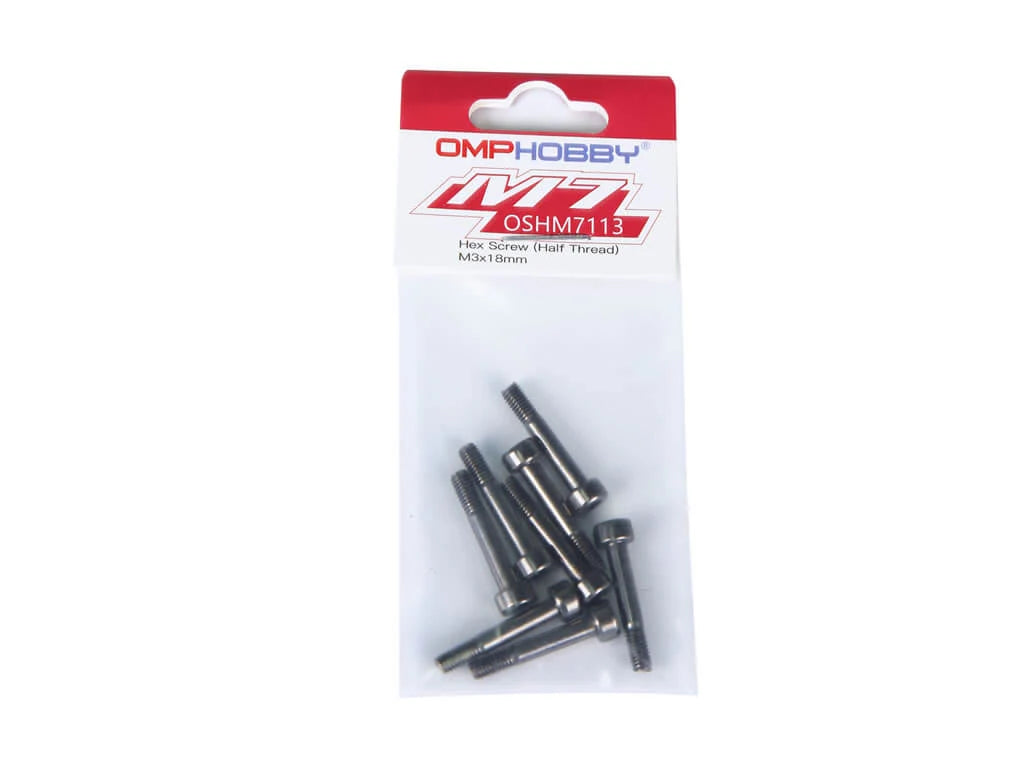OMP M7 Hex Screw (Half Thread) M3x18 : OSHM7113