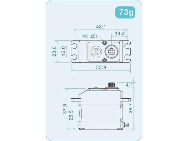 Theta Razor T1 NFC HV Brushless Tail Servo - Blue : TS-RT1