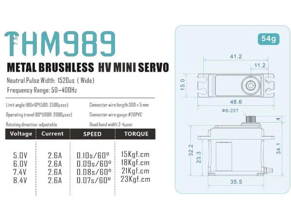 Theta THM989 HV Mini Brushless Servo : TS-THM989