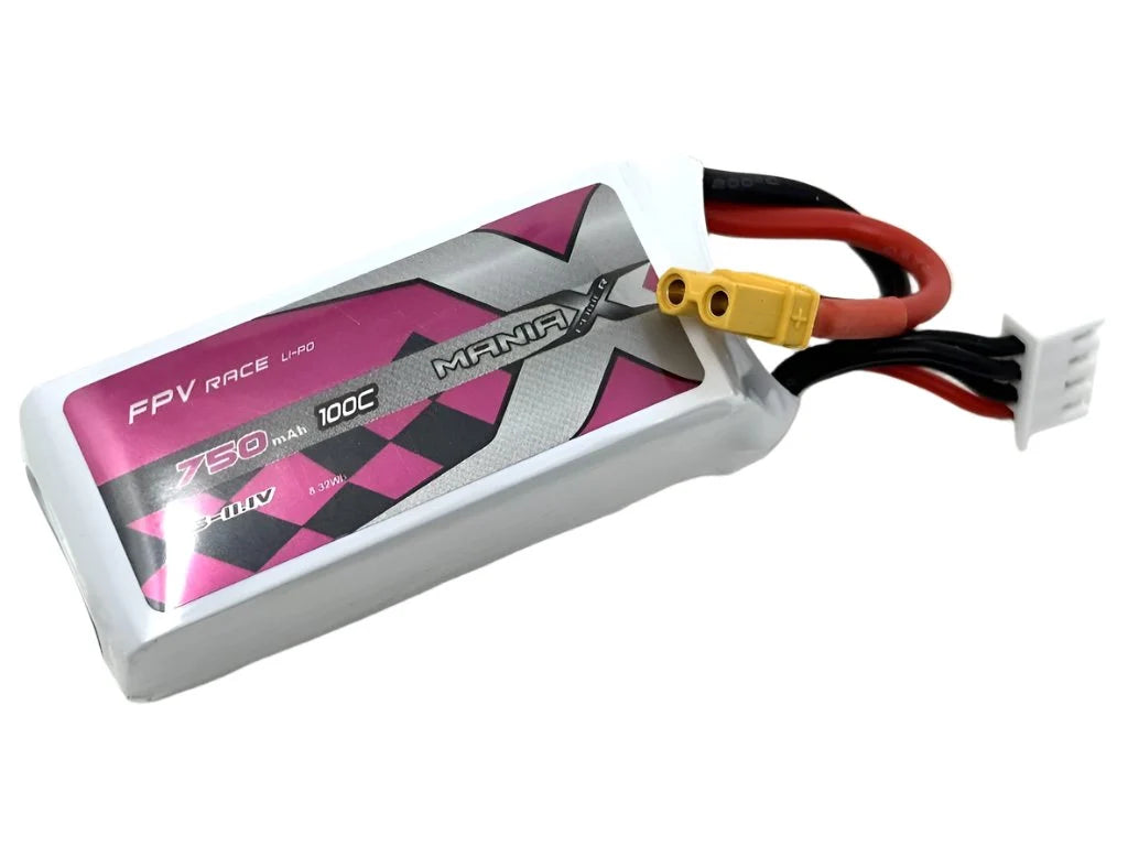 ManiaX 11.1V 750mah 100C Lipo Battery Pack: MX750-3S-100