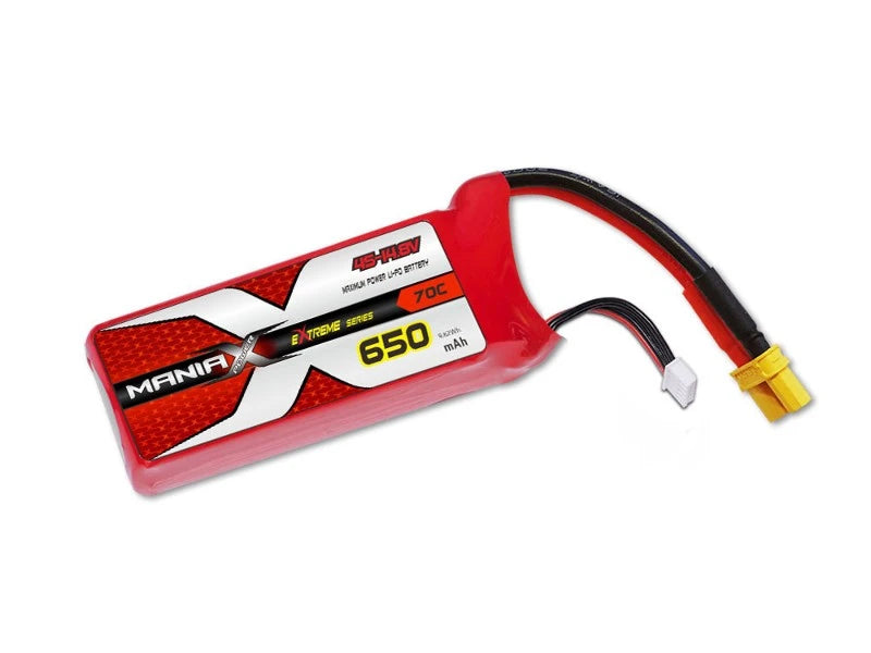 ManiaX 14.8V 650mah 70C Lipo Battery Pack MX650-4S-70